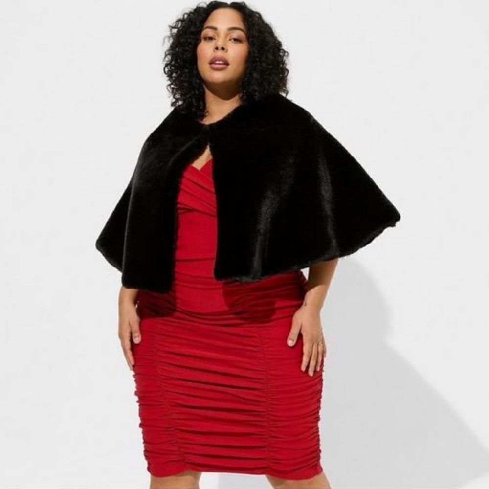 Torrid faux fur black cape One Size